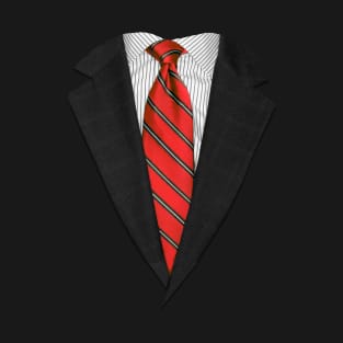 Red Suit Up! Realistic Suit and Tie Casual Graphic for Zoom T-Shirt