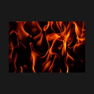 Dancing flames on black background T-Shirt