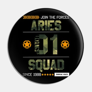 Zodiac Majesty Aries Squad Camo Pin