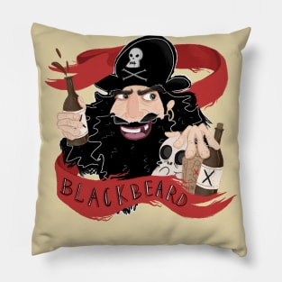 Blackbeard Pirate Character Pillow