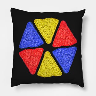 National Tortilla Chip Day TriColor Chips Hexaon Pattern Pillow