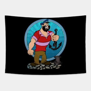 Popeyes Sea Adventures Commemorate the Sailors Epic Quests and Hilarious Antics with this Cartoon Tapestry