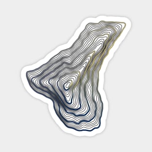 Contour Map of Mount Everest purple and yellow Magnet