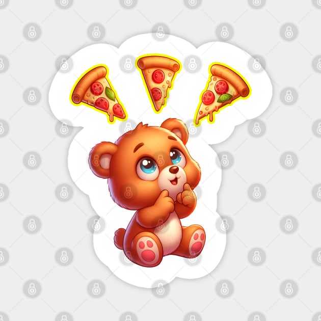 Pizza Delirium Cute Kawaii Magnet by Teddy Club