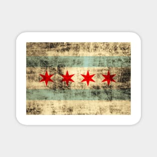 Vintage Rustic Chicago Flag Magnet