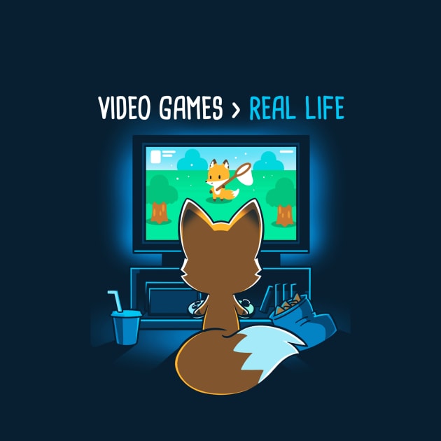 Cute Cool Funny Fox Playing Video Games Gaming Lover animal lover quote artwork by LazyMice