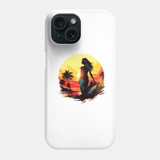 Girls surf better, summer surfing, sunset hunting v2 Phone Case