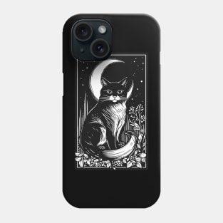 Black Cat Moon Tarot Witchy Phone Case