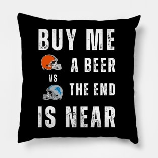 Funny Cleveland Browns Versus Detroit Lions Football Fans Pillow