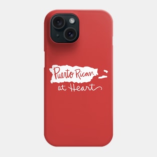 Puerto Rican At Heart: Puerto Rico State Pride Calligraphy State Silhouette Phone Case