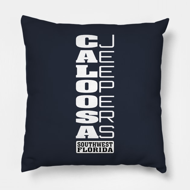 White Vertical Logo Pillow by Caloosa Jeepers 