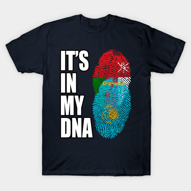 Discover Omani And Kazakhstani Vintage Heritage DNA Flag - Proud Omani Kazakhstani - T-Shirt