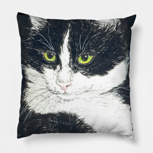 Tuxedo cat pillow sales