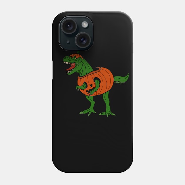 T-rex Dinosaur in Pumpkin, Halloween Costume Phone Case by dukito