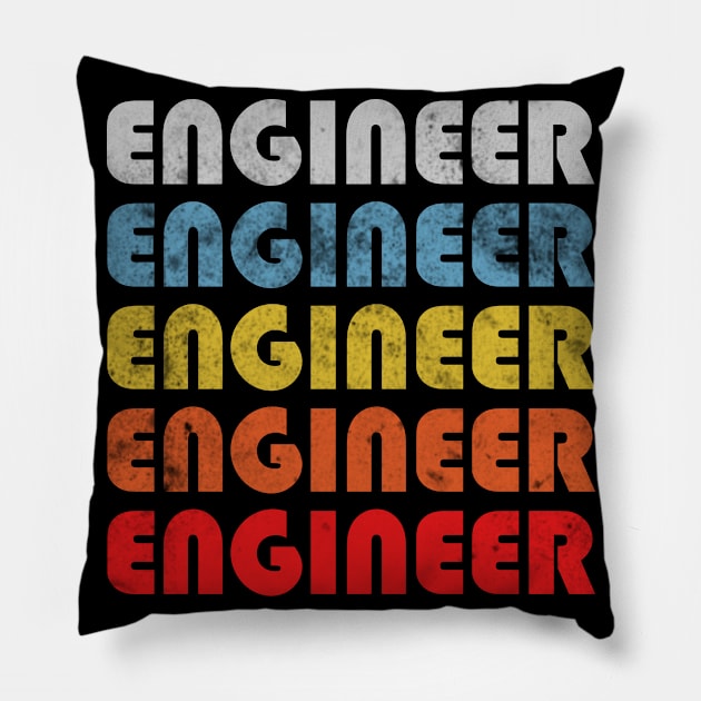 Engineer gift retro design. Perfect present for mom dad friend him or her Pillow by SerenityByAlex