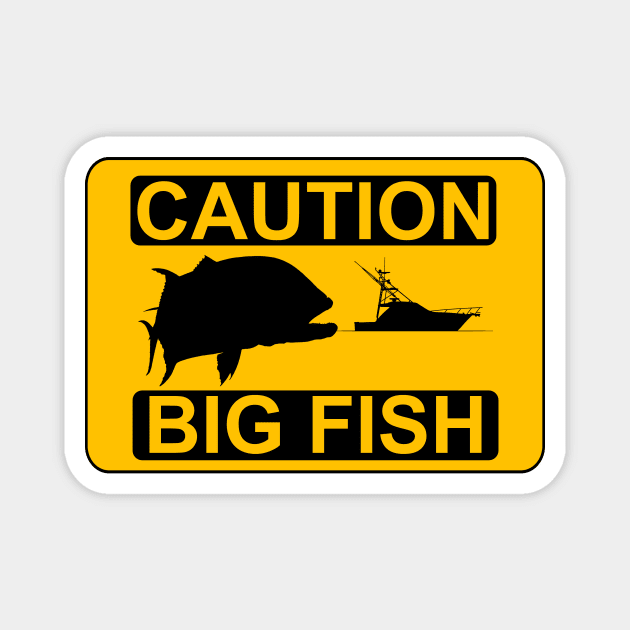 Caution big fish Magnet by Art by Paul