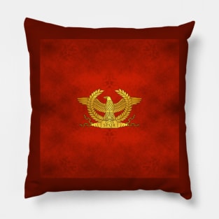 Roman Golden Eagle on Ancient Red Pillow