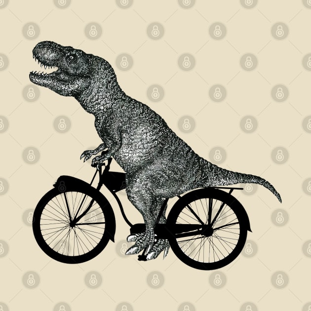 Bike and t rex dinosaur silhouettes by Collagedream