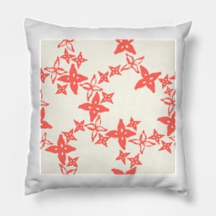 Coral Floral Pattern Pillow