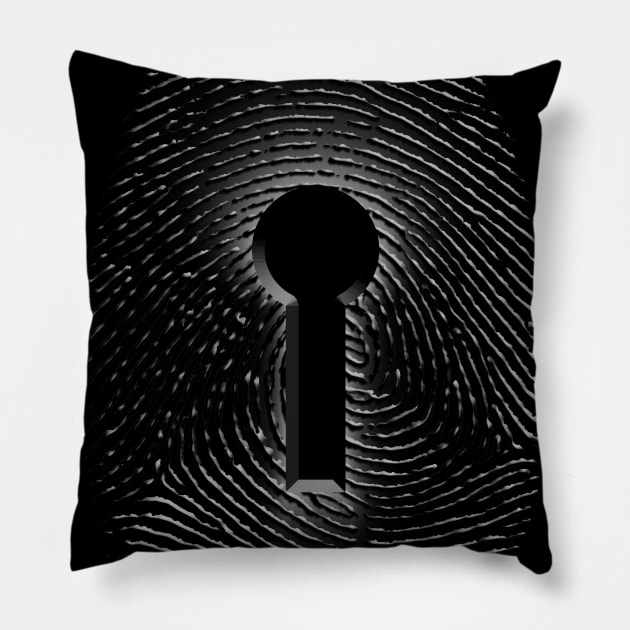 Fingerprint Lock Pillow by rolffimages