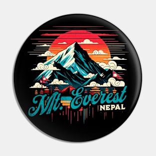 Mount Everest Mountain Nepal Design Pin