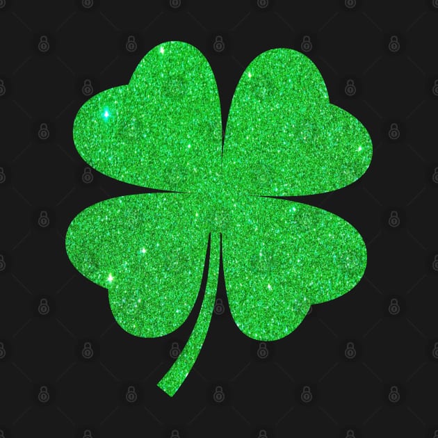 St Patricks Day, Faux Glitter 4 Leaf Clover by Felicity-K