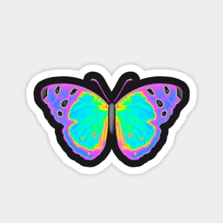 Holographic Pink and Turqoise Butterfly Magnet