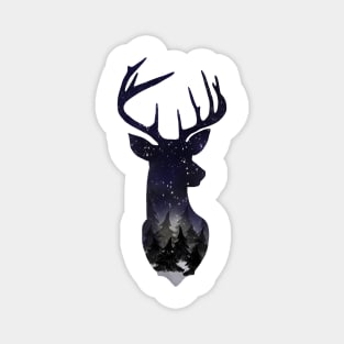 Deer head with landscape Magnet