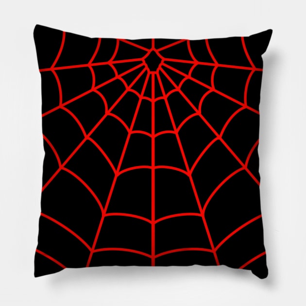Spider Web Black and Red Pillow by Rickster07