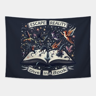 Escape Reality Dive In A Book Tapestry