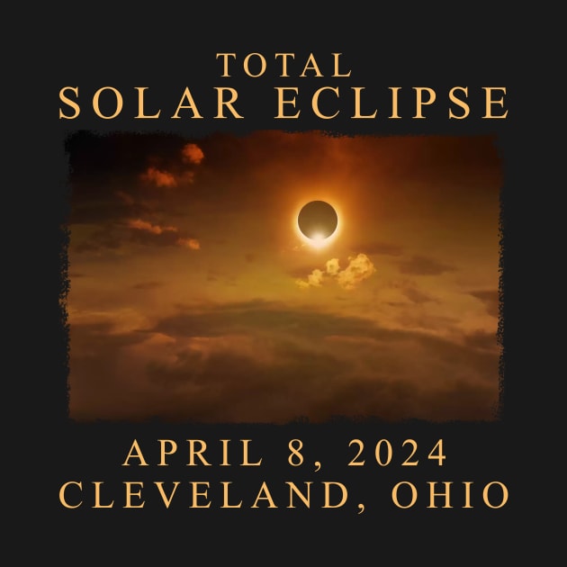 Retro Total Solar Eclipse 2024 Cleveland by artbyhintze