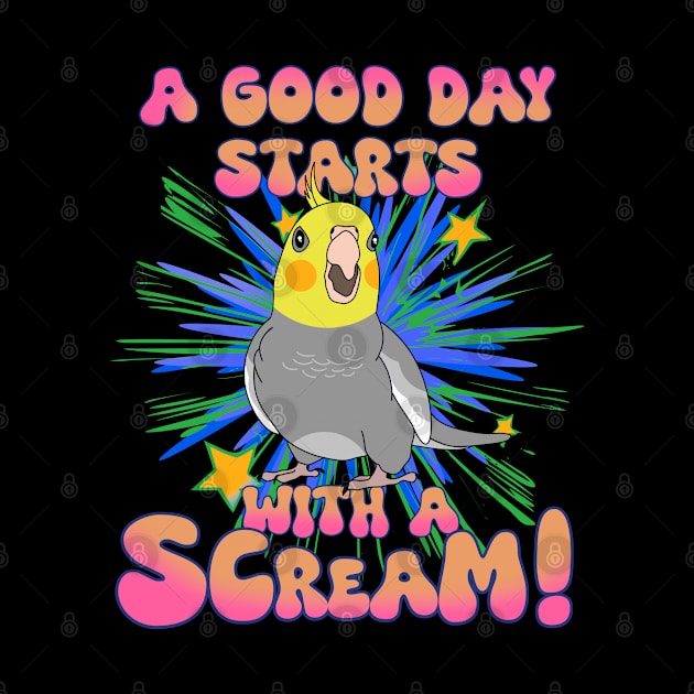 A good day start with a scream! classic Cockatiel by FandomizedRose