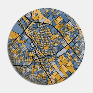 San Jose Map Pattern in Blue & Gold Pin