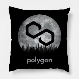 Vintage Polygon Matic Coin To The Moon Crypto Token Cryptocurrency Blockchain Wallet Birthday Gift For Men Women Kids Pillow