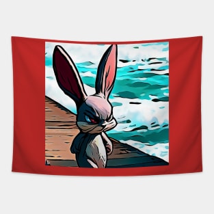 Angry Bunny Walk Tapestry