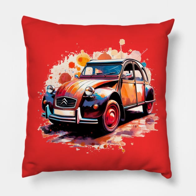 Deux chevaux car Pillow by PedroVale