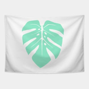 Pastel Mint Monstera Leaf Tapestry