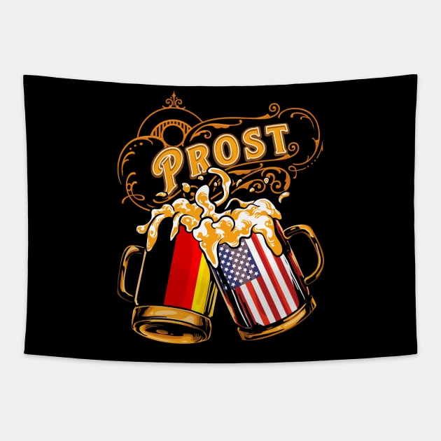 Oktoberfest Wiesn Prost Deutschland - USA Tapestry by TonTomDesignz