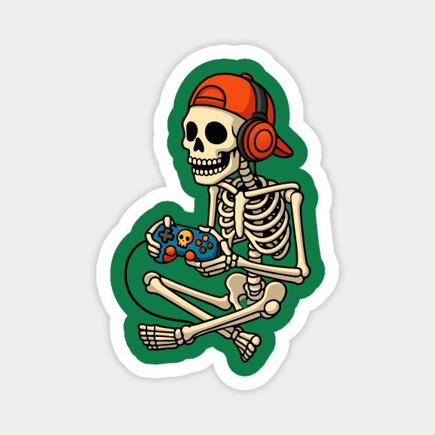 Skeleton Gamer Halloween Magnet by The WYLD Tribe