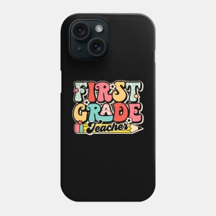 Retro First Grade Teacher Flower Back To School For Boys Girl Phone Case