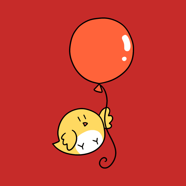 Orange Balloon Yellow Bird by saradaboru