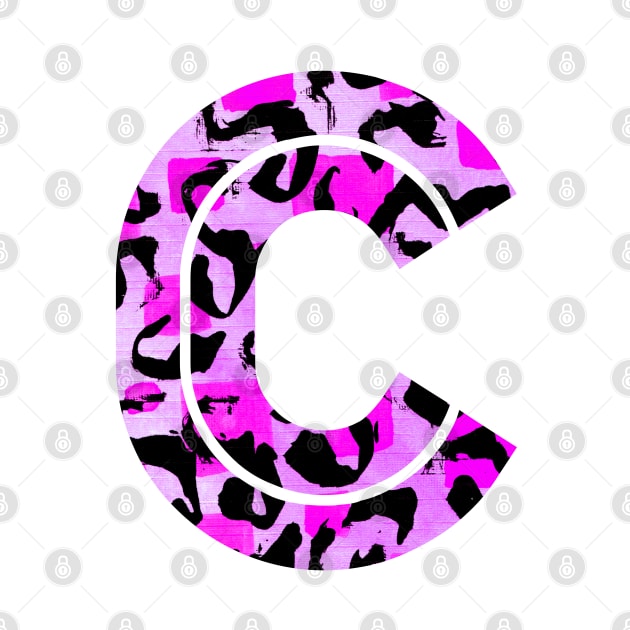 Abstract Letter C Watercolour Leopard Print Alphabet by Squeeb Creative