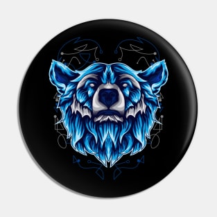 bear head illustration Pin