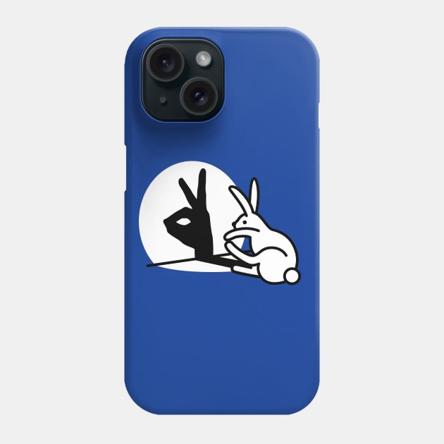 Funny Rabbit hand shadow puppets bunny figure pop art Phone Case by LaundryFactory