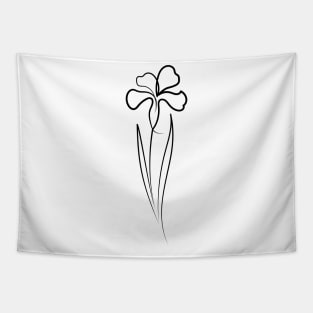 Iris Flower Minimal art | One Line Drawing | One Line Art Tapestry