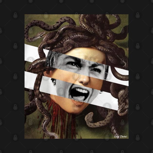 Medusa by Caravaggio and Vivien Leigh in the movie Psycho by luigi-tarini