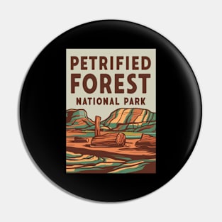 Petrified Forest US Arizona Retro Poster Pin