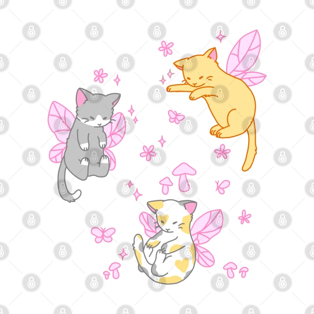 fairy kitties (classic pink) by casserolestan