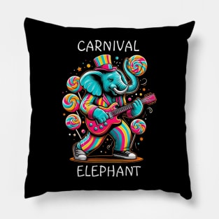 Melodic Jumbo: Elephant Jamming on Guitar Pillow