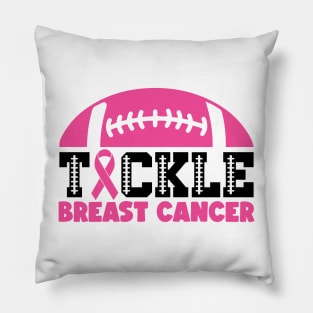 Tackle Breast Cancer Football Sport Awareness Support Pink Ribbon Pillow